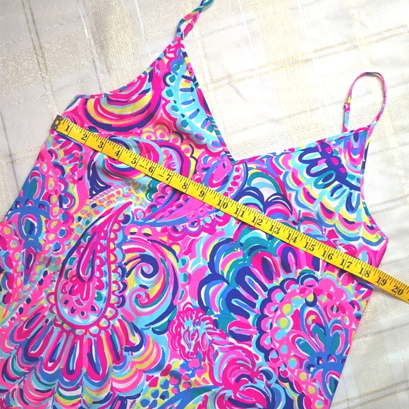 Lilly Pulitzer Silk Dress Psychedelic Sunshine Dusk Lela Mini Spaghetti Strap - Picture 11 of 12